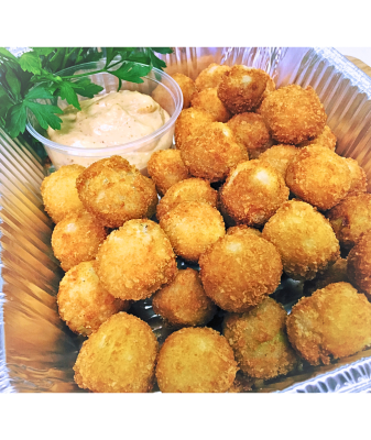 Artichoke Beignet Platter from Euclid Fish Market, fresh fish market near Mentor, Ohio