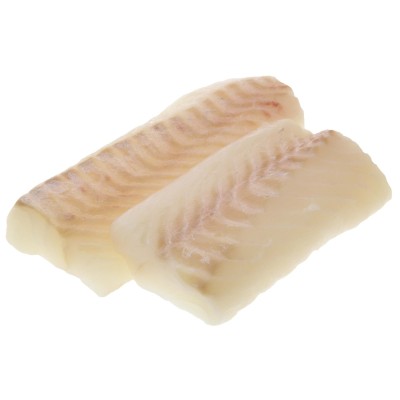 Frozen cod loins as sold by Euclid Fish Company near Cleveland