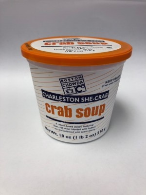 Boston Chowda Charleston She-crab Crab Soup, as sold by Euclid Fish Company, fresh fish market near Cleveland