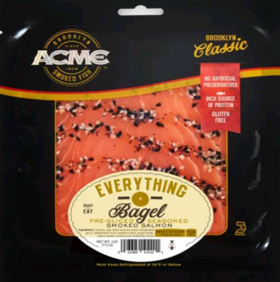 Acme Everything Bagel seasoned smoked salmon from Euclid Fish Company, fresh seafood market in Mentor, Ohio