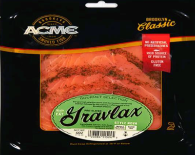 Acme Gravlax smoked salmon from Euclid Fish Market, fresh fish market near Mentor, Ohio