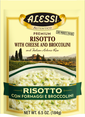 Alessi di Modena gourmet risotto with cheese and broccolini from Euclid Fish Market, fresh fish market near Mentor, Ohio
